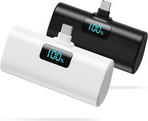 [2-Pack]Portable Charger for iPhone 16 Series Upgraded 5200mAh PD USB C Power Bank Built-in USB-C Connector Battery Pack Compatible with iPhone 16/16 Plus/16 Pro/16 Pro Max/15 Series  Android