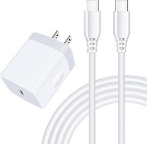 USB C Fast Samsung Charger Box 6ft C to C Cord for Galaxy S25 Ultra S25 Plus A16 5G A14 5G,A15 A25 A13 A54,A24 S24 FE S23 A03s A53 A23 S22 S21 S20,20W Wall Android Phone Block Type C Charging Cable