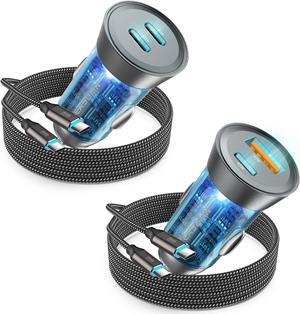 2-Pack 90W USB C Super Fast Car Charger, Dual-Port [PD/PPS 45W & QC 45W] Car Cigarette Lighter USB Charger Adaper for Samsung Galaxy S24 Ultra/S24+/S23 Ultra/S22+/S20,Note 20/10+,Tab S9/S8, iPhone 15