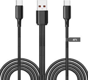 UCEC Dual USB C Cable, 4ft USB A to USB Type C Splitter Charging Cable, 2 in 1 Multi Charging Cable USB C Wire, Braided Nylon USB-C Charger Cable Compatible with Samsung Galaxy Pixel Huawei LG Tablet