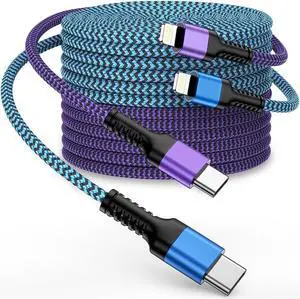 10ft  Lightning Cable USBC USB Type C to Lightning iPhone Charger Cord Fast Charging Lightening Wire for iPhone 14 Pro Max 14 Plus 13 Pro Max/13Pro/12/11/X/XR/XS/8 USB-C Lighting Cords - 2Pack