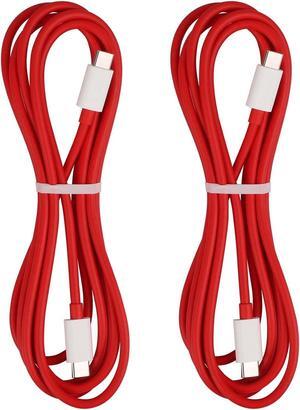 SUPERVOOC USB-C to USB-C Cable for OnePlus 10T/Pro 6.6FT,2-Pack Type C Warp Charge Dash Charger Cable 65W Super PD Fast Charging Cord for OnePlus 9 Pro 9 8T 8 Pro 7T iPad Pro  Air