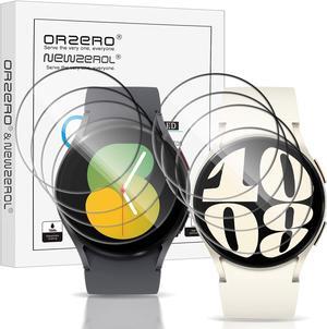 Orzero (4 Pack) Tempered Glass Screen Protector Compatible for Samsung Galaxy Watch 6 40mm, Watch 5 40mm, Watch 4 40mm, 2.5D Arc Edges 9 Hardness High Definition Anti-Scratch Bubble-Free