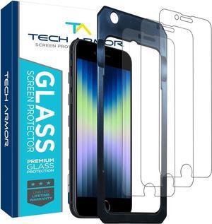 Tech Armor Ballistic Glass Screen Protector Designed for Apple NEW iPhone SE 3 (2022), iPhone SE 2 (2020), iPhone 8 and iPhone 7 (4.7 Inch) 3 Pack Tempered Glass