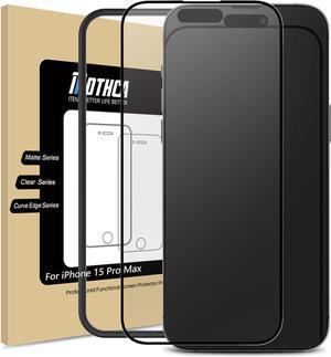 Mothca Tempered Glass Screen Protector for Apple iPhone 15 Pro Max, 6.7 Inch Display, HD Clear, Smooth Touch, Anti-Glare, Full Coverage Protection, Easy Installation