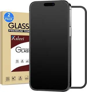 2 Pack Matte Glass Screen Protector for iPhone 15 Pro 6.1-inch 2023 with Easy Installation Frame, Anti-Glare Anti-Fingerprint, No Dazzling, 9H Tempered Glass Film, Dynamic Island Compatible