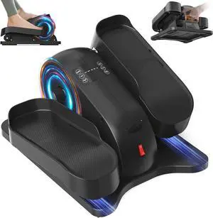 Under Desk Elliptical Electric Ellipse Leg Exerciser for Seniors Fully Assembled, Quiet & Portable Seated Pedal Exerciser with Remote Control & Hidden Handle