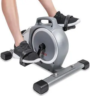 Sunny Health & Fitness Magnetic Under Desk Mini Exercise Cycle Bike, Dual Function Pedal Exerciser with Digital Monitor and Carrying Handle  SF-B020026