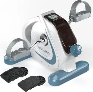 Under Desk Bike Pedal Exerciser Portable Mini Home Exercise Bike with 5LBS Flywheel Sitting Peddler Exerciser for Seniors Legs and Arms Trainer Physical Therapy Equipment Fitness Exercise Bicycle