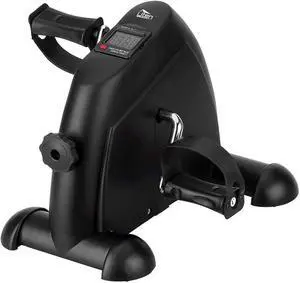 Mini Exercise Bike, Under Desk Pedal Exerciser Arm and Leg Exercise Cycle Bike with LCD Screen Displays (Black)