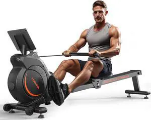 YOSUDA Magnetic/Water Rowing Machine 350 LB Weight Capacity - Foldable Rower for Home Use with Bluetooth, App Supported, Tablet Holder and Comfortable Seat Cushion