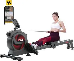 SNODE Magnetic/Water Rowing Machine for Home Use, Rower Machine with LCD Monitor, Ergonomic Seat, Dual Rail