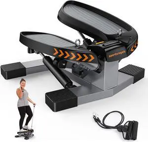 Sportsroyals Stair Stepper for Exercises-Twist Stepper with Resistance Bands and 330lbs Weight Capacity