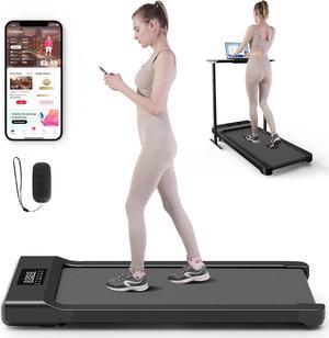 Smart Walking Pad, 2-in-1 Under Desk Treadmill for Home Office, Portable Walking/Jogging Machine with App & Remote Control, Fitness Data Recording