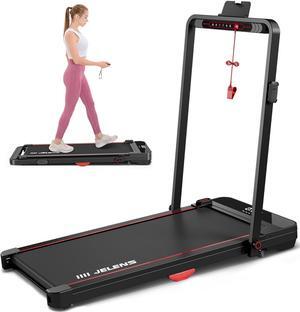 2 in 1 Treadmill, Walking Pad, 2.5HP Folding Treadmill with Remote Control LED Display, Portable Treadmill for Home/Office with 265lbs Weight Capacity