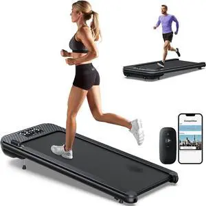 3.0HP Peak Walking Pad Treadmill, 340+ LB capacity Walking Pad with 10% Incline, Voice Controlled Under Desk Treadmill Works with ZWIFT KINOMAP, Portable Desk Treadmill for Home,Office,Apartment
