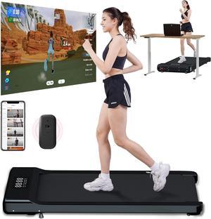 Walking Pad Treadmill, Under Desk Treadmill with 300 Lb Capacity, Quiet Walking Treadmill for Home Office, Portable Small Walking Pad with Smart APP, Remote Control, LED Display