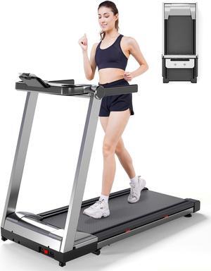 DeerRun Incline Treadmills for home, Folding Treadmill for Walking, Running & Jogging, 3.5 HP Compact Raceable Treadmill with 350 LBS, Bluetooth Enable