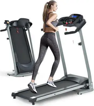 Home Foldable Treadmill with Incline, Folding Treadmill for Home Workout, Electric Walking Treadmill Machine 15 Preset or Adjustable Programs 250 LB Capacity MP3 Black