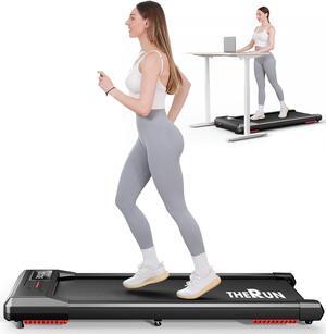 THERUN Walking Pad, 2.5 HP Under Desk Treadmill with Remote Control for Walking and Jogging, 265lbs Capacity Widen Running Belt Portable Walking Desk Treadmill LED Display for Home/Office