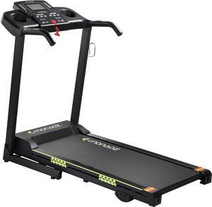 Treadmill with Manual Incline and Bluetooth Speaker, Folding Treadmill 2.5HP Up to 8.5 MPH Speed, 18" Wide Running Machine with 15 Programs LCD Display, 300 LBS Capacity, for Home Use