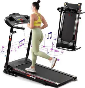 FYC Foldable Treadmill with Incline and Bluetooth, 2.5HP Electric Folding Treadmill Running Walking Machine for Home Gym, Max 265 LBS Weight Capacity