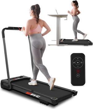 FYC Under Desk Treadmill - Walking Pad 2 in 1 Folding Treadmill Desk Workstation for Home 300LBS Weight Capacity 3.5HP, Free Installation Foldable Compact Electric Running Machine for Office