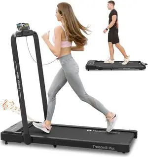 Mobvoi Home Treadmill Plus 3 in 1 Folding Treadmill Walking Pad 2.5HP Compact Under Desk Running Walking Machine for Home Office Remote Control LED Display Speaker Large Running Area 265LBS 7.6 MPH