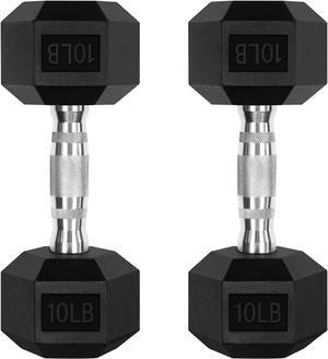 RitFit 5-300LBS Rubber Encased Hex Dumbbell Sets with Optional Rack for Home Gym, Coated Hand Weights for Strength Training, Workouts