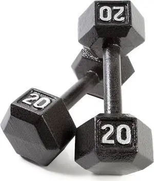 CAP Barbell Black Cast Iron Hex Dumbbell | 5-120 LBs | Single or Pair