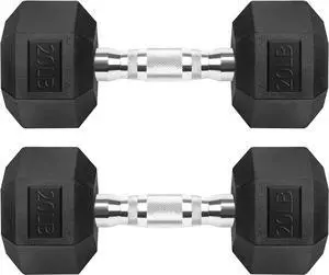 Hex Dumbbells Rubber Coated Cast Iron Hex Black Dumbbell Free Weights for Exercises