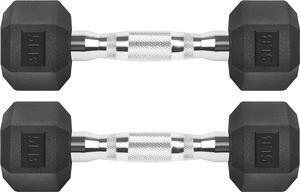 Hex Dumbbells Rubber Coated Cast Iron Hex Black Dumbbell Free Weights for Exercises