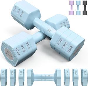 Adjustable Dumbbells Hand Weights Set: Sportneer 4 In 1 Weight Each 2lb 3lb 4lb 5lb Free Weights Dumbbells Set for Women Fast Adjust Dumbbell Set for Men Home Gym Workout Strength Training Exercise