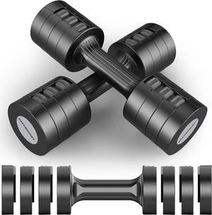 EAST MOUNT Adjustable Hand Dumbbell for Women 5lb Dumbbells Set of 2, 4 in 1 Small Dumbbell Set Each 2lb 3lb 4lb 5lb Free Weights
