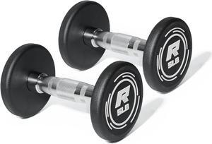 Ritfit 5-250 LBS PVC Encased Round Dumbbell sets with Knurled Handle and Optional Rack, Strength Training Equipment for Home Gym