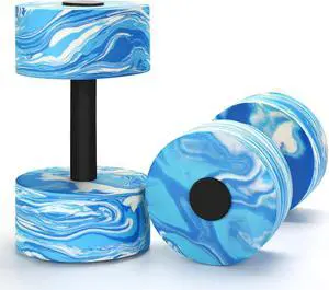 Water Dumbbells, 2 Pack Camouflage EVA-Foam Dumbbell Water Aerobics Fitness Equipment for Pool Exercise, Water Aquatic Exercise Dumbbell Set, Water Fitness Equipment for Weight Loss