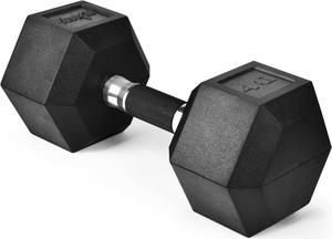 Yes4All Rubber Grip Encased Hex Dumbbells  Hand Weights With Anti-Slip 5-50 LBS Single