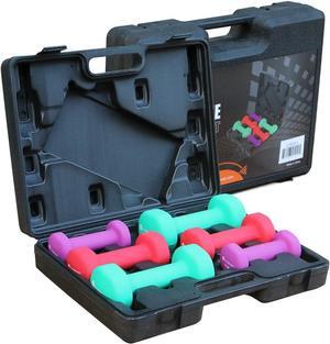 Gymenist Dumbbell Set With Hard Plastic Case Includes 3 Pairs And A Hard Travel Carry Storage Case