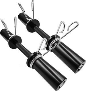 16" Olympic Dumbbell Handles, Loadable Dumbbells Bar Sets (150LBS Weight Capacity), Compatible with 2 Standard Plates, 2 Pair of Spring Collars Included
