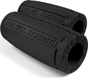 Iron Bull Strength Alpha Grips 2.0 - Extreme Arm Blaster - Best Dumbbell and Barbell Thick Bar Adapter (Charcoal)