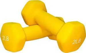 Set Of 2 Hexagonal Dumbbells, 2 LBS Each, For Training With Non-Slip Neoprene Coating For Arm Exercise Routines, 4 LBS Total, For Home Workouts, Gym, Pilates and Yoga