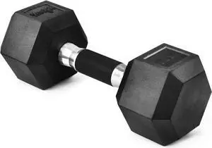 Yes4All Rubber Grip Encased Hex Dumbbells  Hand Weights With Anti-Slip 5-50 LBS Single