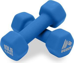 RBX Weights Dumbbells Set - Neoprene Arm Weights With Non-Slip Grip, Strength Training Equipment Workout Weights for At Home or Gym Training, Anti-Roll