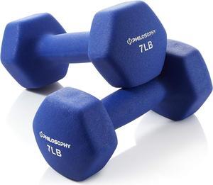 Philosophy Gym Set of 2 Neoprene Dumbbell Hand Weights, Hexagon Shape