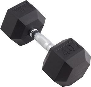 Body Sport Rubber Encased Hex Dumbbell Weight, Single  Dumbbells for Exercises  Strength Training Equipment  Home Gym Accessories  Weight Training