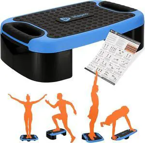 Lifepro 4-In-1 Aerobic Balance Board and Step Up Exercise Platform - Adjustable Multifunctional Balance Board Slant Board, Steppers for Exercise - Home Workout Non Slip Stepper Platform For Balance