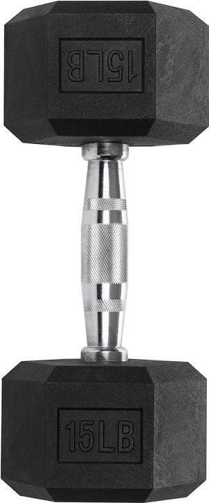 Iron Crush Hex Dumbbells - PVC Coated Weights, Chrome-Plated Knurled Handles, Fixed Hexagon Dumbbell - Workout, Exercise, Body Building Home Gym Training Gear - 3 Lb to 50Lb - Sold in Singles