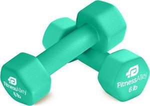 Neoprene Coated Workout Dumbbells set of 2  Anti Roll, Non Slip with Smooth Grip Fitness & Exercise Dumbbells  Hexagon Shaped Hand Weights for Women & Men  Best Choice for Gyms & home use