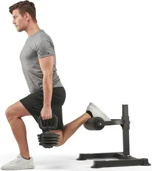 Lifepro Bulgarian Split Squat Stand Max- Durable, Stable, & Lightweight Single Leg Squat Stand - 7 Adjustable Roller Heights & Comfortable Padding for Extended Comfort While Training