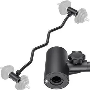Dumbbell to Barbell Converter, Versatile Adjustable Weight Lifting Bar for Home Gym, Durable Steel Barbell Bar with Foam-Lined Clamps. Fits Standard Dumbbells, Up to 100 lbs per Side